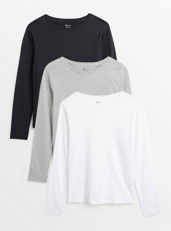 Plain Long Sleeve Tops 3 Pack 10